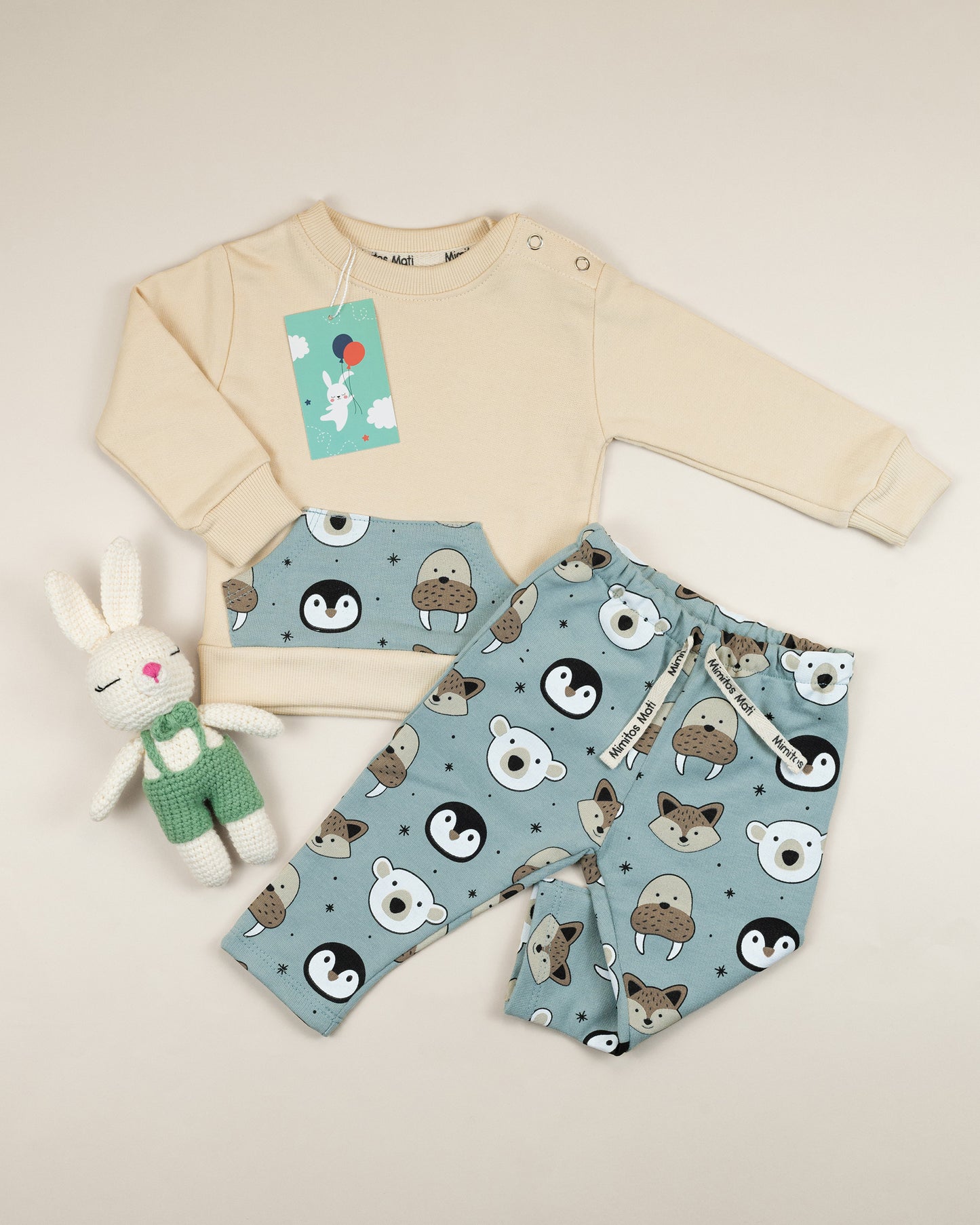 Conjunto French Terry Pingüinos