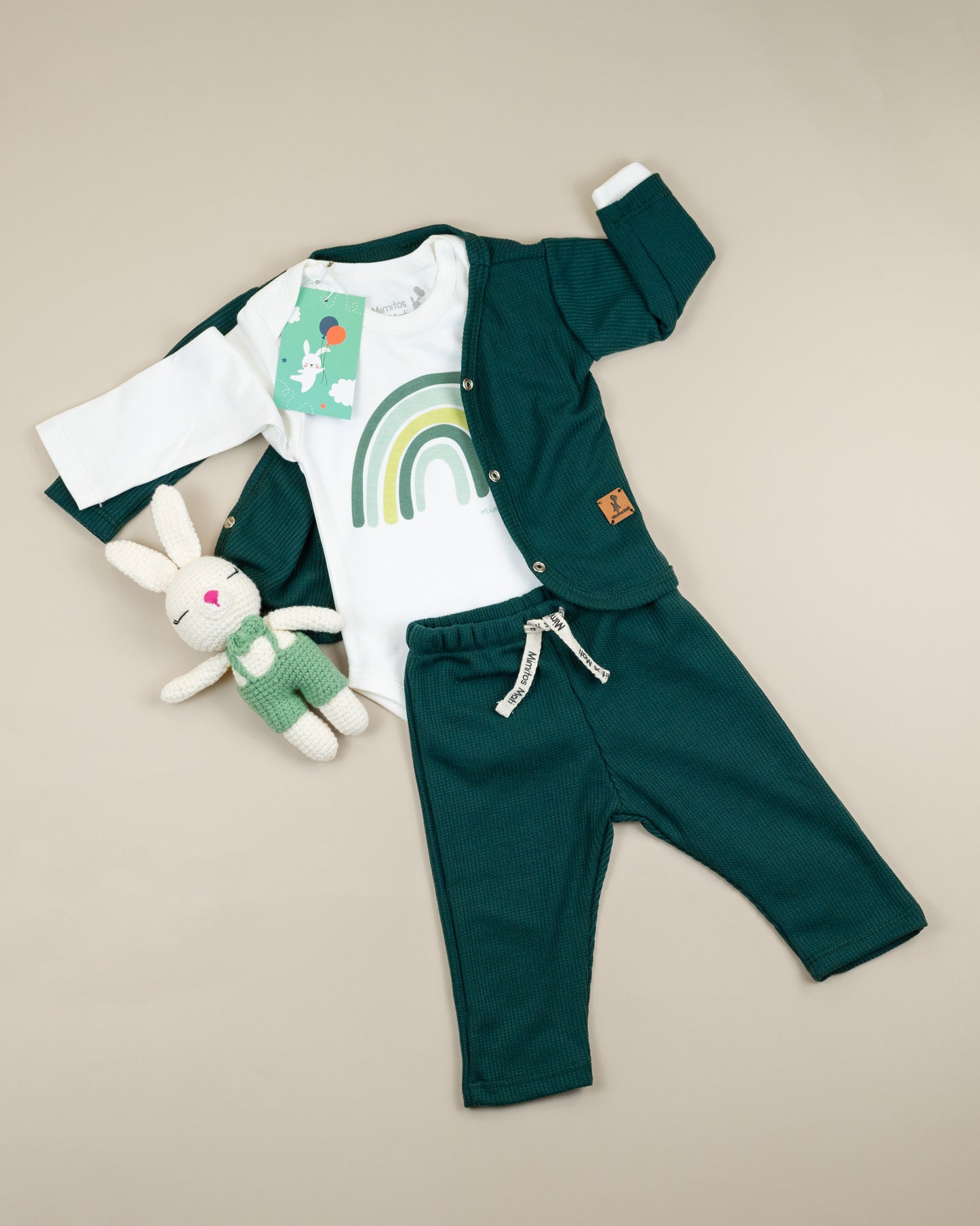 Conjunto Rainbow Verde Botella