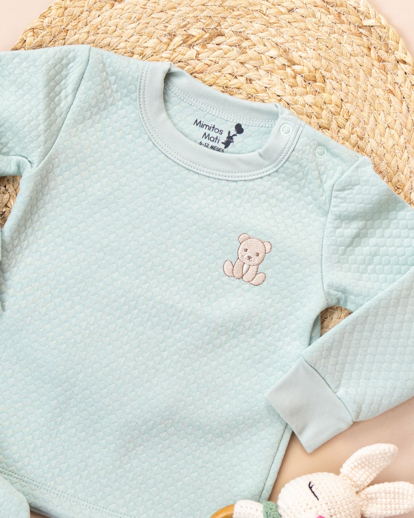 Pijama Jacquard Algodón - Soft Mint