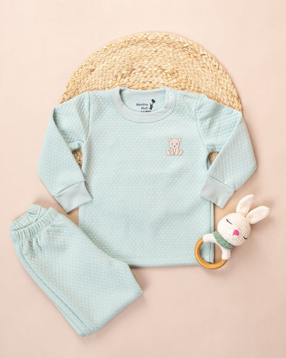 Pijama Jacquard Algodón - Soft Mint