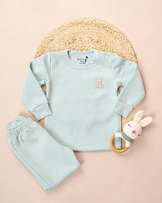 Pijama Jacquard Algodón - Soft Mint