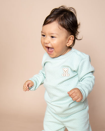 Pijama Jacquard Algodón - Soft Mint